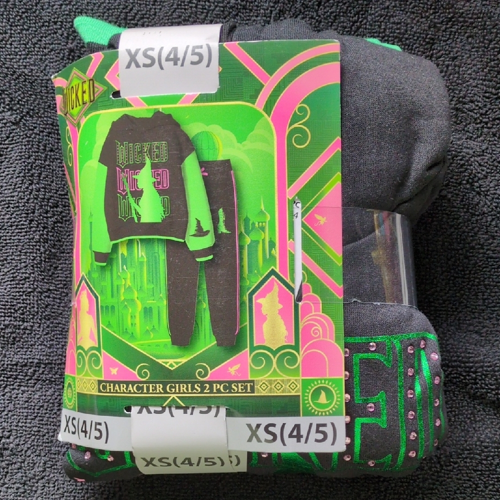Wicked Green and Black Girls 2-Piece Set